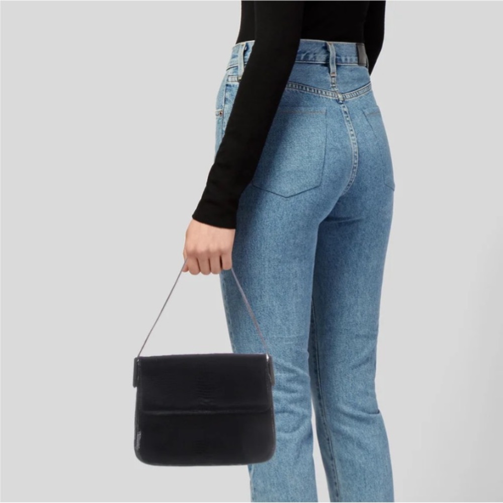 Stuart Weitzman Vegan Embossed Leather Shoulder B… - image 1